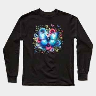 Enjoy The Butterflies With Flowers Long Sleeve T-Shirt